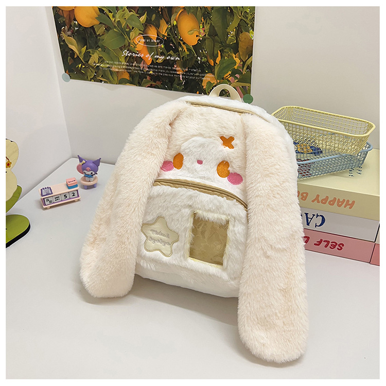 717g Weight Zipper Closure Type Double Shoulder Straps Strap Type Functional Backpack Bags Type Casual, Holiday Occasion Plush Material Women's Backpack Backpack Animal, Cartoon Pattern Spring, Autumn&Winter Season Women's Gender Cute Style Square Shape Animal Cartoon Casual Holiday Women's Backpack Functional Backpack 39