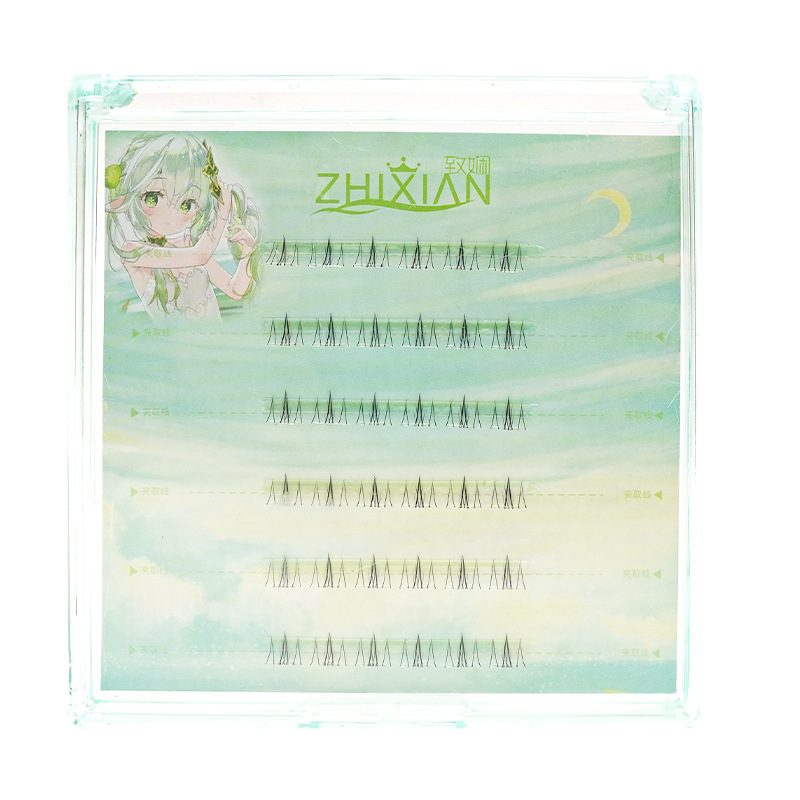 Las pestañas de los ojos bajo el pegamento Zhu Zhenqian, la sensación natural de la madre, las pestañas falsas, autoadhesivas, tipo de ruptura, mejora de ratas suaves y ligeras.