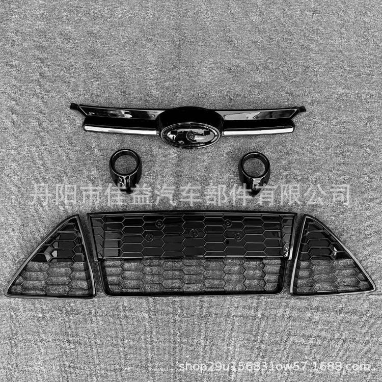 Suitable for Ford Focus Focus Mk3 Zetec S Honeycomb Style Glossy Black Front Grille Fog Light Grille