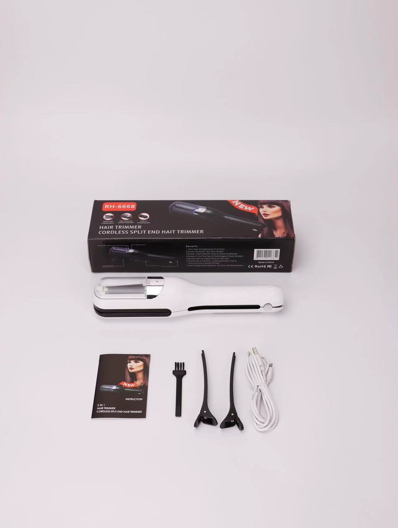 Recortadora de pelo multifuncional para puntas abiertas, cortadora de pelo automática portátil recargable para el hogar, recortadora de pelo eléctrica.