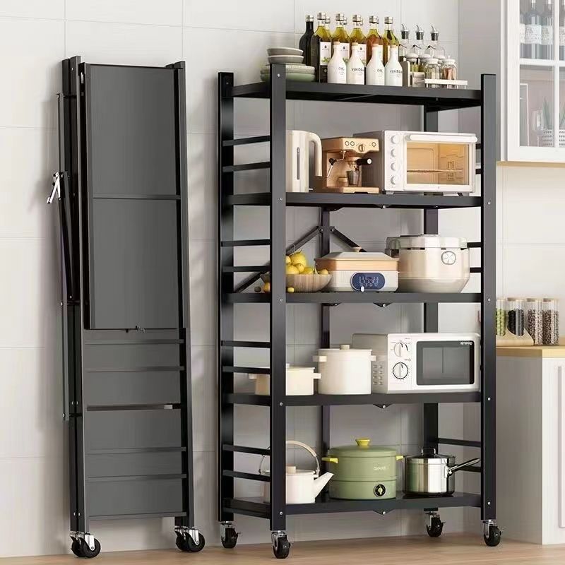 Estantes de venta directa de fábrica, instalación gratuita, estante de almacenamiento para el hogar, estante de almacenamiento de cocina, estante de almacenamiento de vajilla de horno microondas multicapa