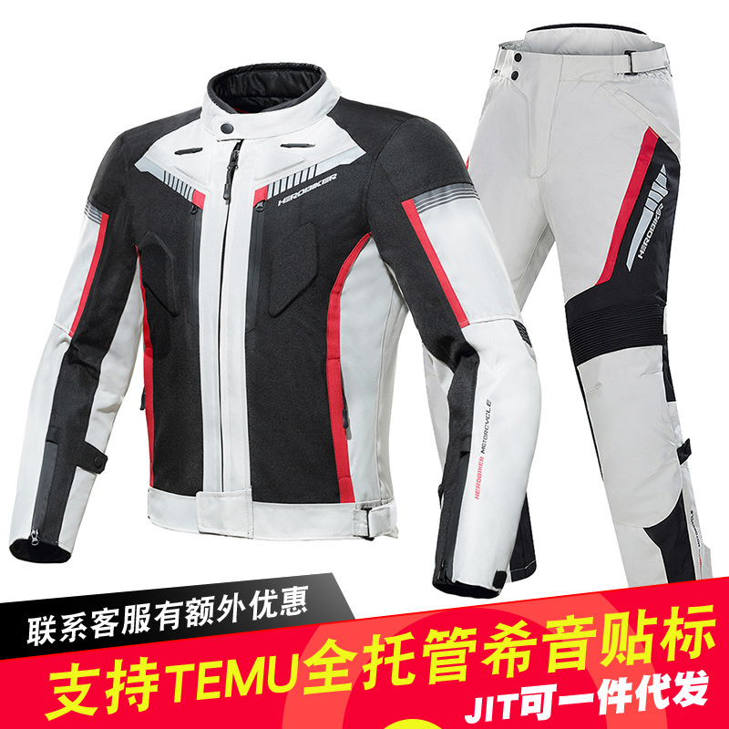 Ropa de Motociclismo para las Cuatro Estaciones, Chaqueta Impermeable y Cálida para Motociclistas, Ropa de Carreras de Bicicleta de Montaña Todoterreno
