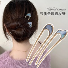 新中国式u型ヘアかんざし女性高級感古風ヘアかんざし飾りシンプル現代日常かんざし飾り新