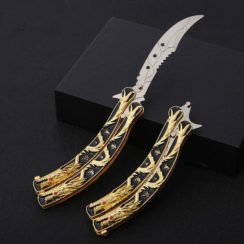 Butterfly folding throwing knife Five-claw King Dragon pirate king naruto demon slayer assassin practice training knife weapon model