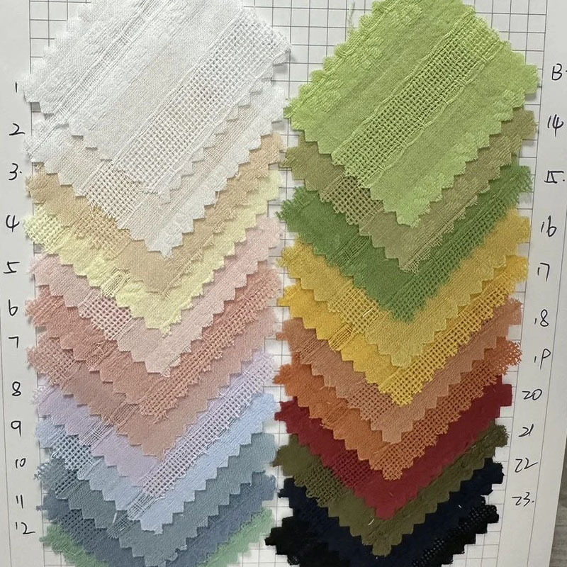 骁骏纺织 新中式面料 全棉纱罗条纹花提花面料 衬衫连衣裙童装提