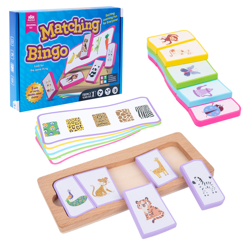 Madera cognitiva emparejamiento rompecabezas niños artículos asociados emparejamiento interacción padres-hijos puzzle puzzle de educación temprana juguetes de puzzle