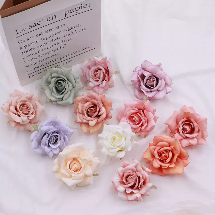 仿真大玫瑰花头花朵 婚庆婚礼装饰拱门花墙插花配花假花厂家批发