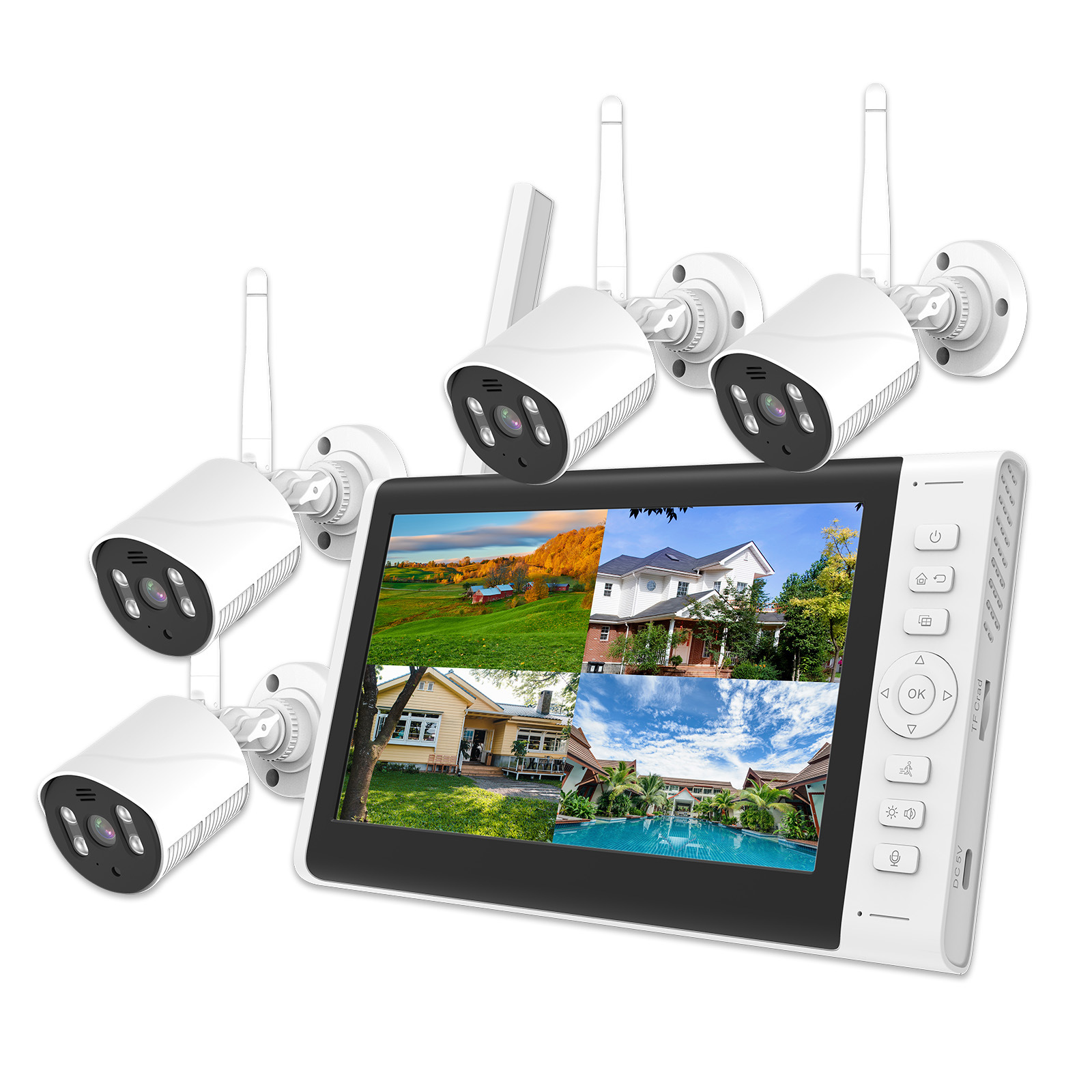 Fábrica de fuente de 7 pulgadas pantalla NVR conjunto de monitoreo inalámbrico comercio exterior transfronterizo explosión al aire libre impermeable cámara HD inteligente