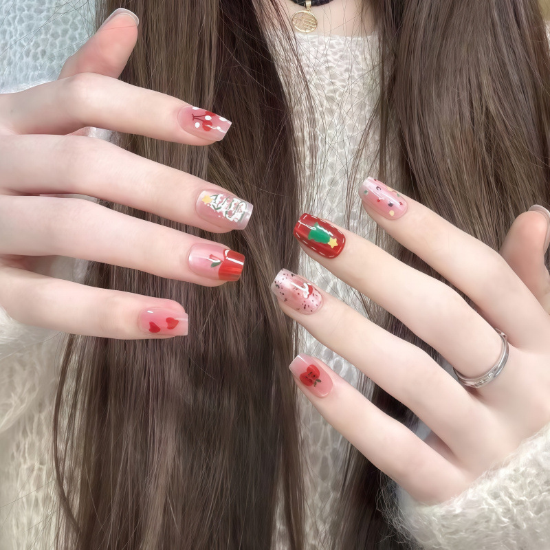 2025 Christmas Tree Red Polka Dot Short Press-On Nails, Sweet and Cute, Versatile and High-End Nails 2025 Christmas Tree Red Polka Dot Short Press-On Nails, Sweet and Cute, Versatile and High-End Nails