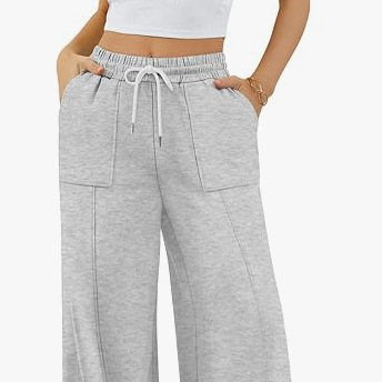 Amazon Cross-Border Wide-Leg Drawstring Women's Loose 2026 Teenage Jogger Sweatpants with Pockets Casual Sports Pants