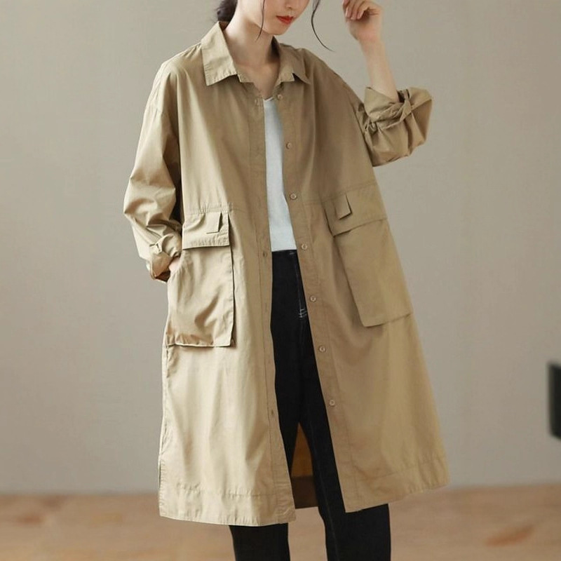 Cardigan Women's Casual Windbreaker Jacket Women's Outer Wear Elegant Windbreaker Women's Mid-Length Women's Workwear Autumn Women's Clothing