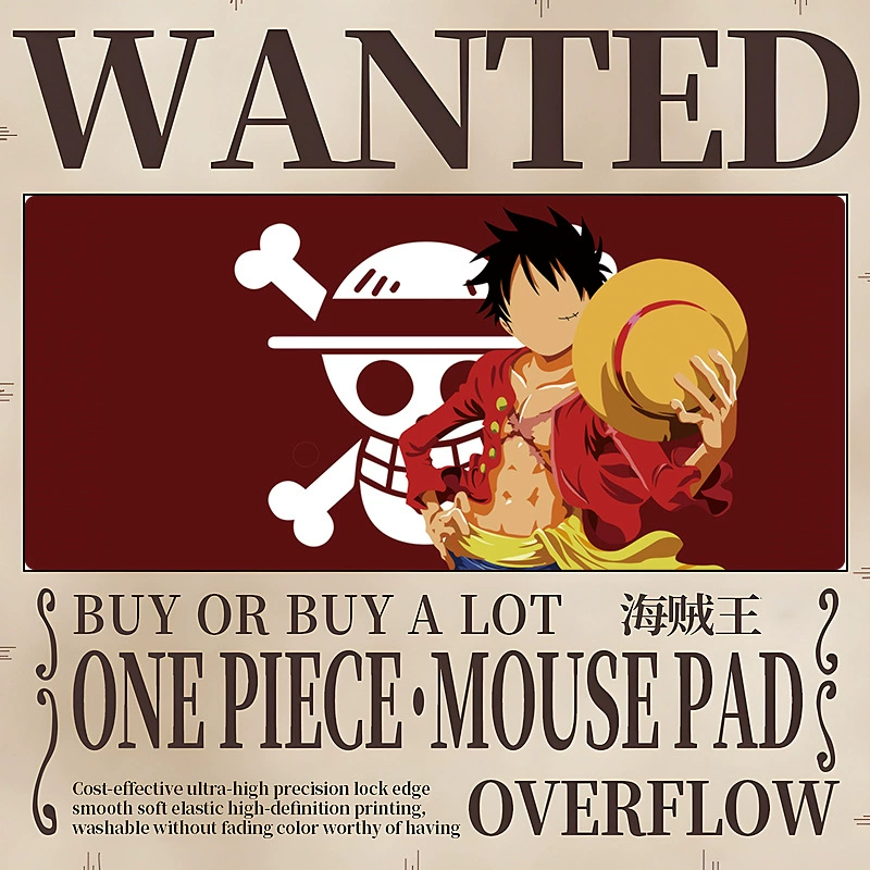 Коврик для мыши увеличенный One Piece Luffy коврик для мыши Solong женский аниме двухмерный утолщённый с застёжкой край столовый подкладка