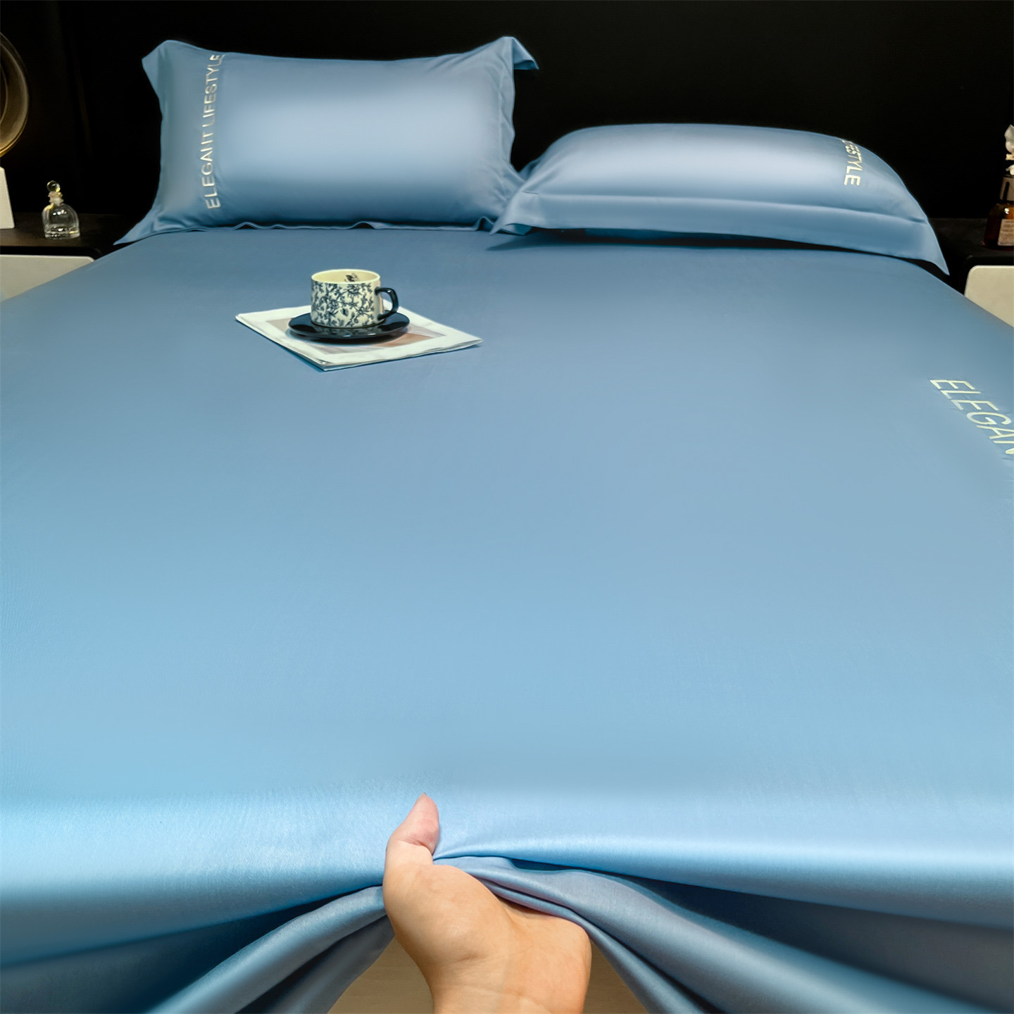 Madre y bebé de verano sábanas de seda de hielo una sola pieza se puede lavar en máquina sábanas de dormir desnudas sábanas dobles cubiertas de almohada de tres piezas sábanas de dormitorio
