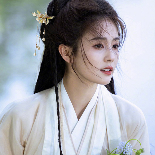 Changyue Jinming's same style pearl lily of the valley flowers and leaves tassel hairpin elegant hairpin elegant hair accessories wholesale