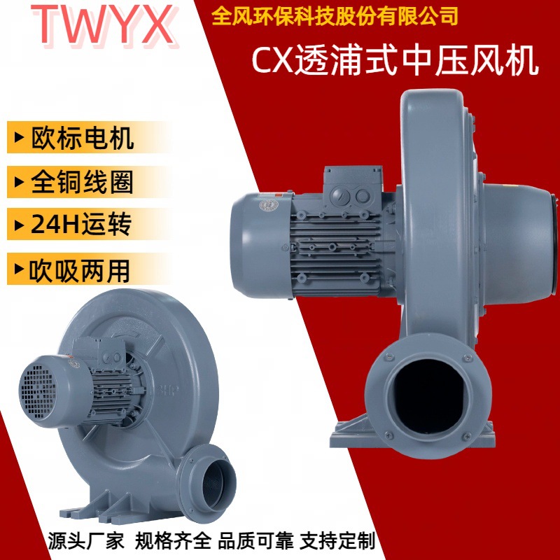 锅炉辅机鼓风用CX-125透浦式中压风机2.2kw全风环保科技TWYX厂家