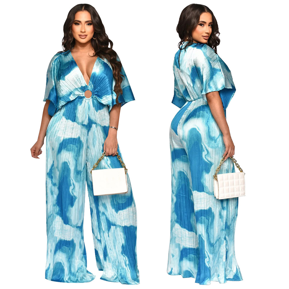 Streetwear Tie Dye Stripe Polyester Jumpsuits display picture 39