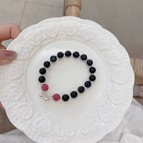 Two-dot red and black bell bracelet #SZ583
