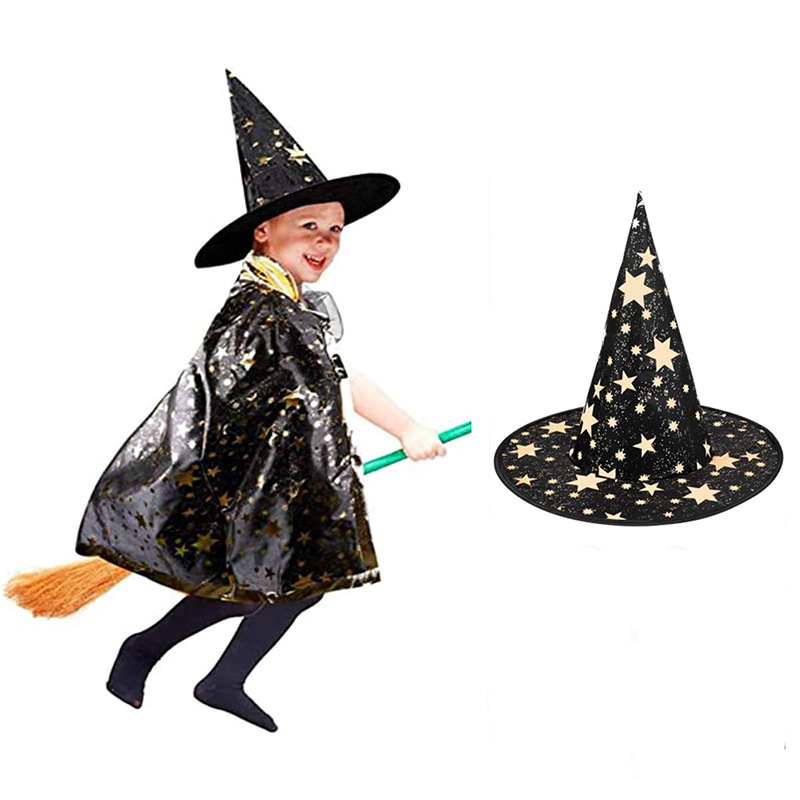 Capas de Halloween transfronterizas capas de brujas capas de niños cinco estrellas estampadas capas de brujas show set
