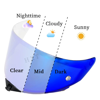Ttr Helmet Windshield Lens – Dəbilqə (Kaska) aksesuarları - transparent-turns-blue-universal-for-all-seasons