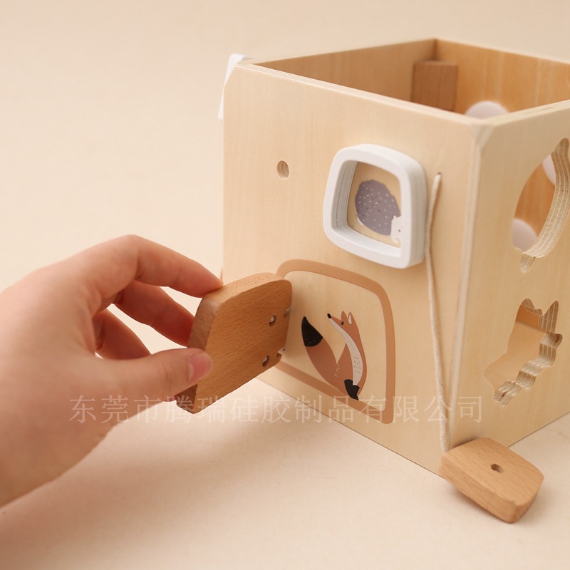 Amazon nueva forma de cuenta redonda a juego de juguete cinco en uno caja de madera ocupada juguete cognitivo educativo para niños