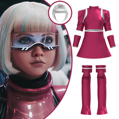 メーガン 2.0cos 衣装 M3GAN 女主人公の同じスタイルのメカバトルスーツスカートハロウィン子供用コスプレ衣装
