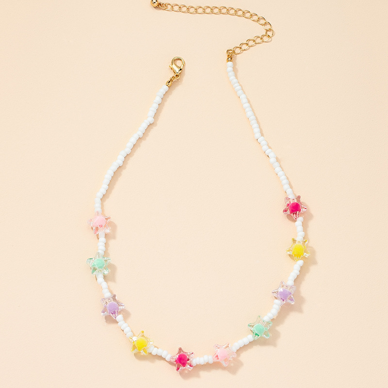 Heart-shaped Pearl Flower Shell Beaded Multicolor Necklace Wholesale Nihaojewelry display picture 1