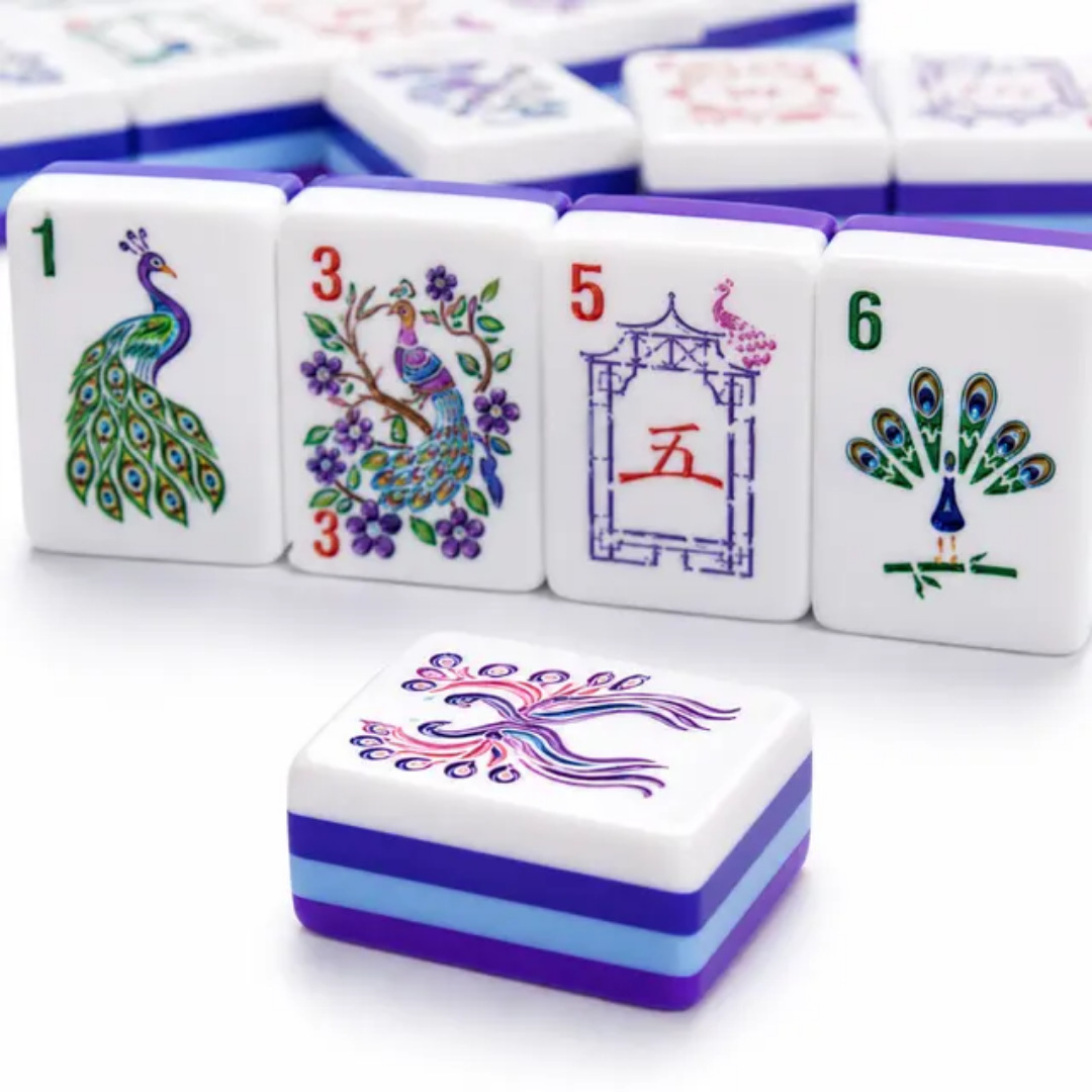 Acrylic American No. 32 Pure Purple Peacock 160 Mahjong Tiles in Stock