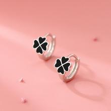 925纯银四叶草耳环女小众韩版设计百搭高级感养耳洞潮耳饰品批发