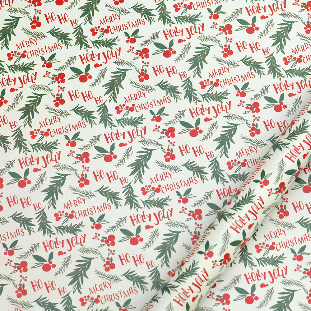 Nuevo papel recubierto brillante papel de regalo de navidad papel de regalo muñeco de nieve de dibujos animados árbol de navidad papel de regalo