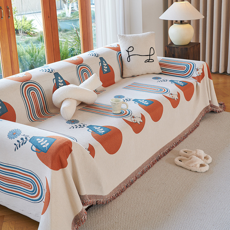 Red red gruesa simple moderna toalla de sofá a prueba de polvo anti-cat arañazo cuatro estaciones general toalla de sofá de cubierta de sofá de Chenille