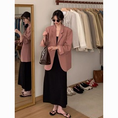 粉色休闲西装外套女气质年春秋新款感小个子今年流行西服