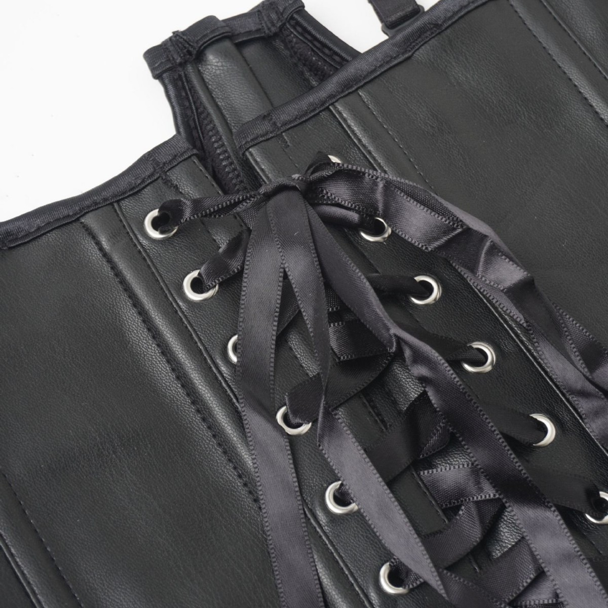 Gran tamaño europeo y americano chaleco plástico de cuero PU un hombro chaleco de hueso de pescado corsé sexy cintura descubierta comercio exterior al por mayor