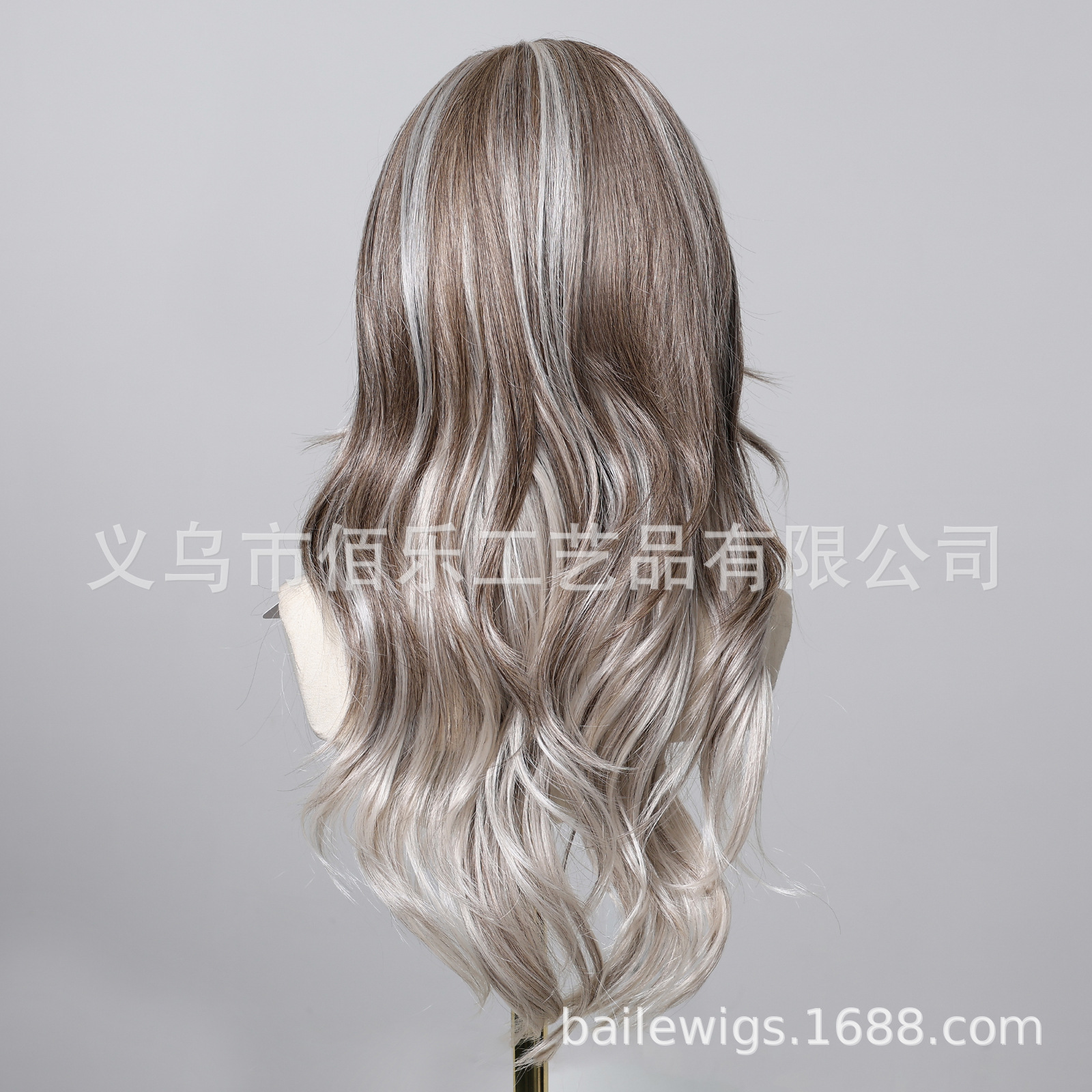13 * 6 pelucas de encaje de gran área larga rizada marrón claro picado teñido de platino cabeza completa mano tejida aleatoriamente wig split