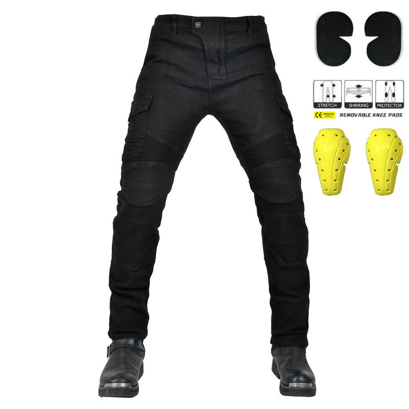 VOLERO motocicleta anti-caída Caballero equipo Four Seasons estiramiento Denim ejército verde pantalones de carreras bolsillo oblicuo