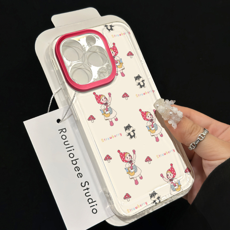 Suitable for Apple Xr Modified 14Pro High-Looking Little Red Hat Transparent Xr Modified 15Pro Modified Mobile Phone Case Popular Model