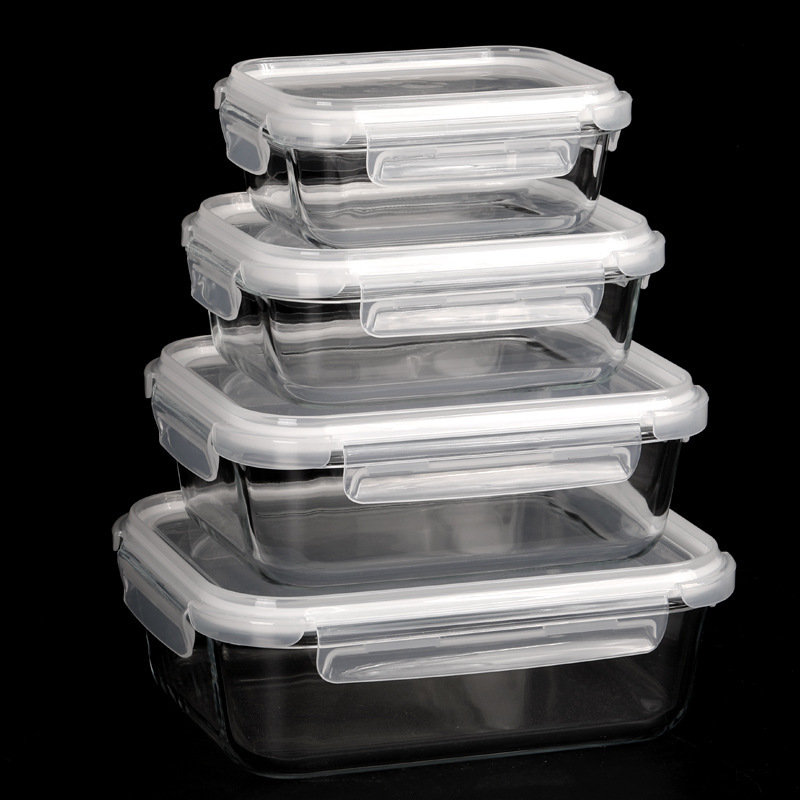 Caja de almuerzo de vidrio de alto silicio de silicio con microondas calentado cuenco especial para empleados de oficina con caja de almuerzo caja de almuerzo caja de almuerzo caja de preservación