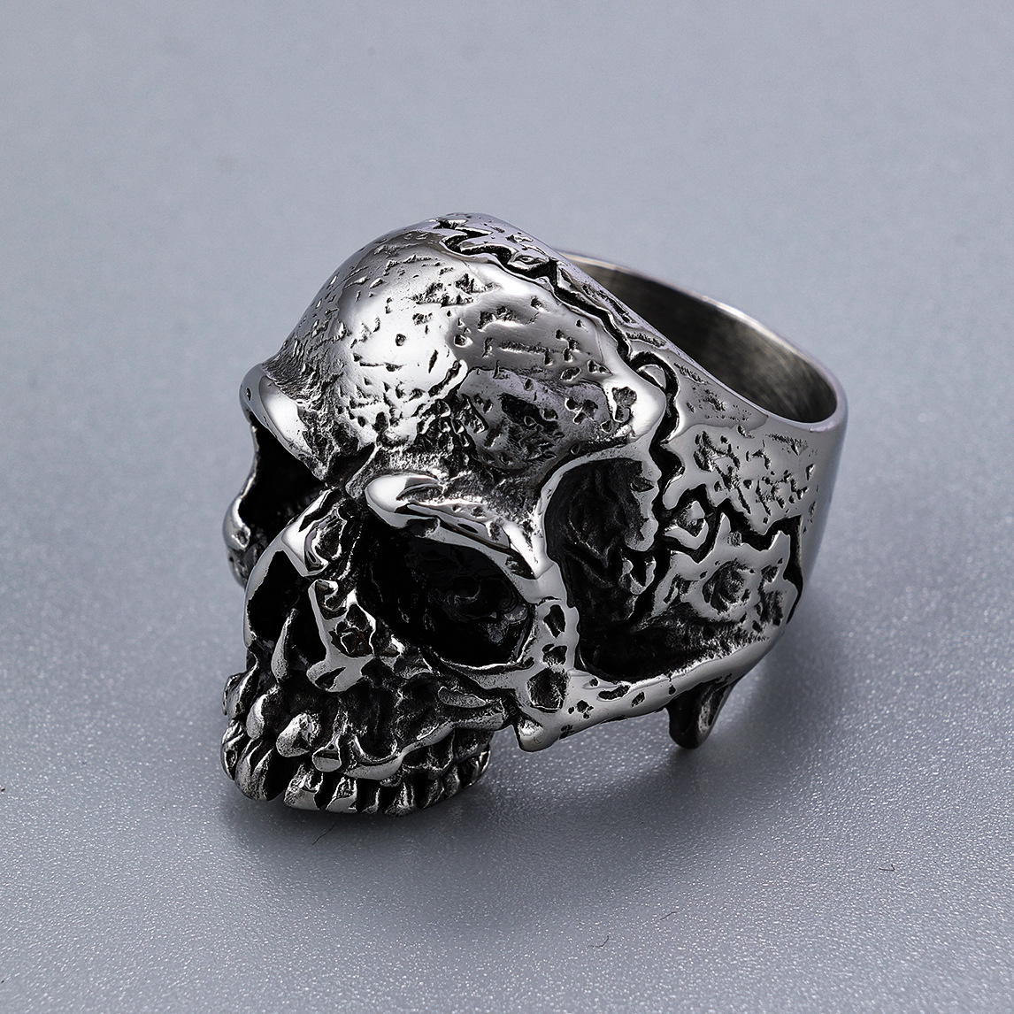 1 Piece Quantity Street Occasion Fashion Skull 304 Stainless Steel Plating Halloween Men'S Rings