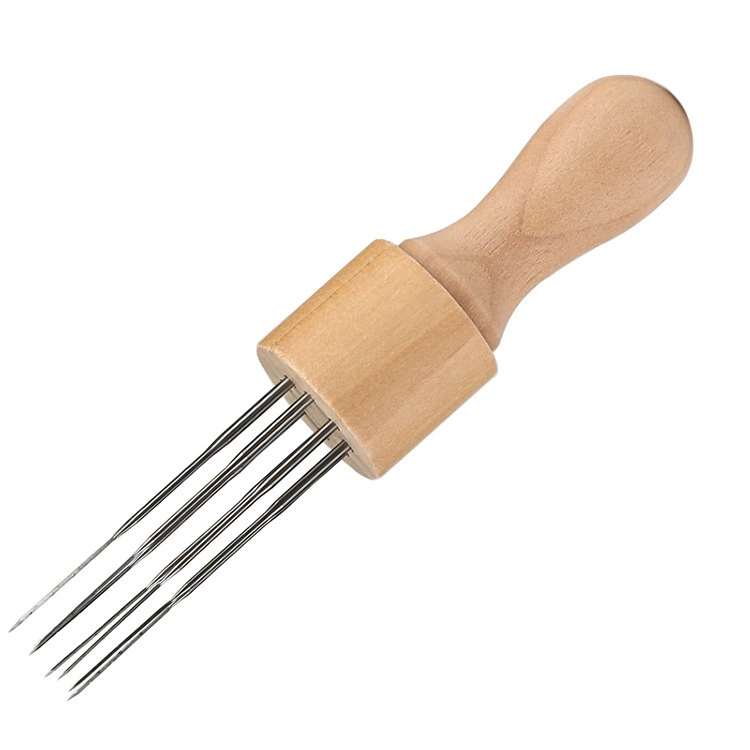 Штамп из шерсти из войлока, семь игл, 8 стежков, 1 игольчатая ткань, ручка из массива дерева, восемь стежков, заменяемая штамповка Спецификация