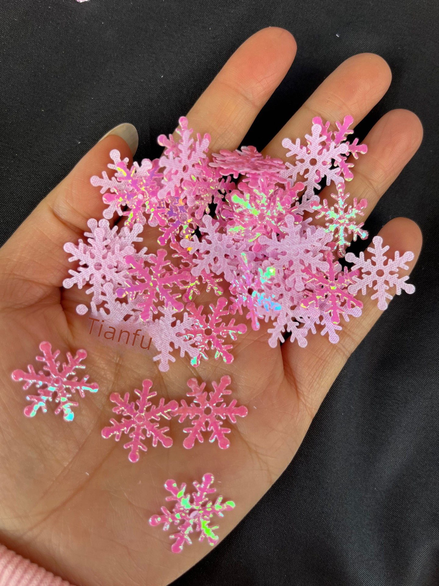 Christmas Holiday Snowflake Christmas tree decoration wedding party ice and snow throwing confetti diy handmade Christmas decoration_voghion.com