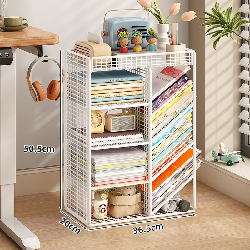 Estante de libros debajo de la mesa, estante de almacenamiento de artículos móviles, carro simple para estudiantes, rueda de almacenamiento de libros junto al escritorio del aula