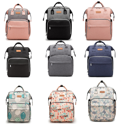 Foldable Mommy Bag Bed Bag Cross-border Bestselling Multifunctional Foldable Baby Carrier Waterproof Large Capacity Mommy Backpack