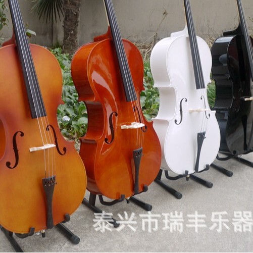 Glossy Matte White and Black Violins for Beginners, Children, and Adults to Practice With, Colorful Violins