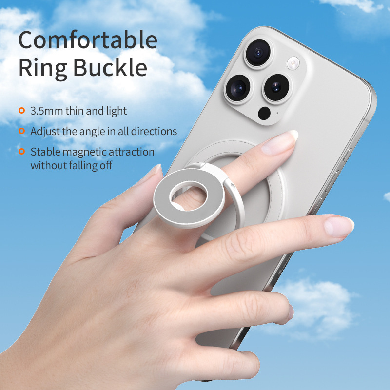 ダブルリング磁気携帯電話ホルダー MagSafe 強力な磁気リングバックルデスクトップハイエンド多機能サポートスタンド折りたたみ|undefined