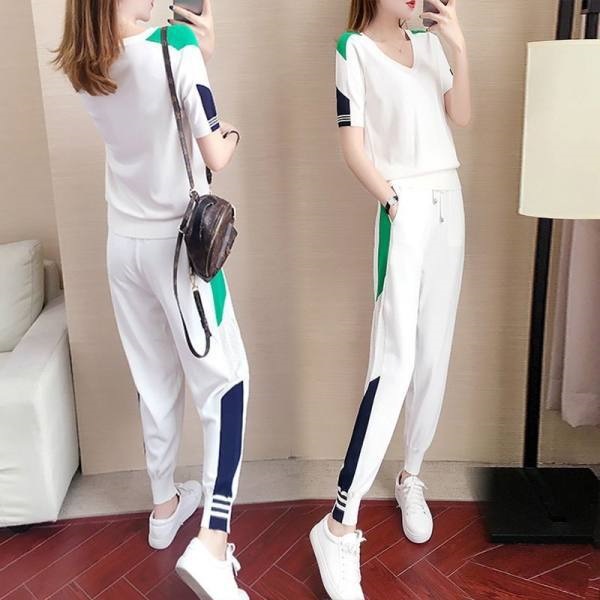 Women's Casual Sports Suit Set Short Sleeved Cropped Pants Fashionable And Stylish Two Piece Set Summer Style 2026 Popular New_ecoleips.com