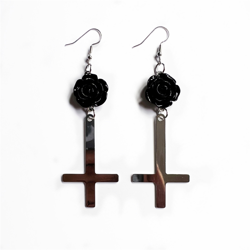 1 Pair Quantity 1 Pair Casual Retro Cross Flower Butterfly Plating Hollow Out Alloy Drop Earrings