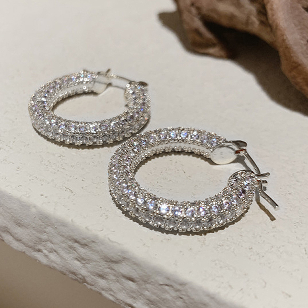 Zircon Hoop Earrings Multi-colour Crystal Drop Earrings Unisex_voghion.com