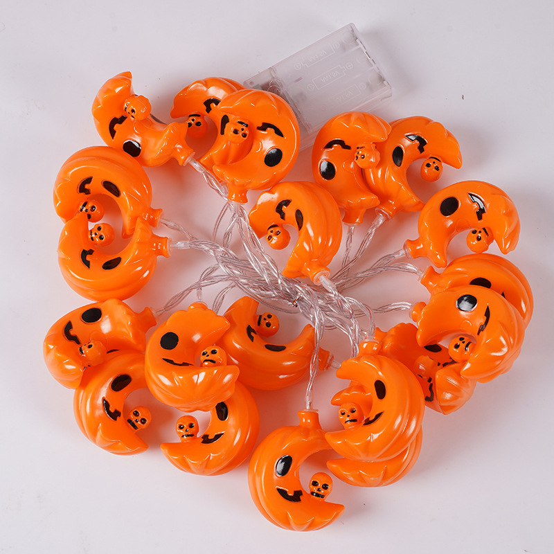 Luces LED transfronterizas, luces de cadena para Halloween, luces solares con forma de calabaza, luces decorativas para días festivos, luces de ambiente festivo para exteriores, luces coloridas