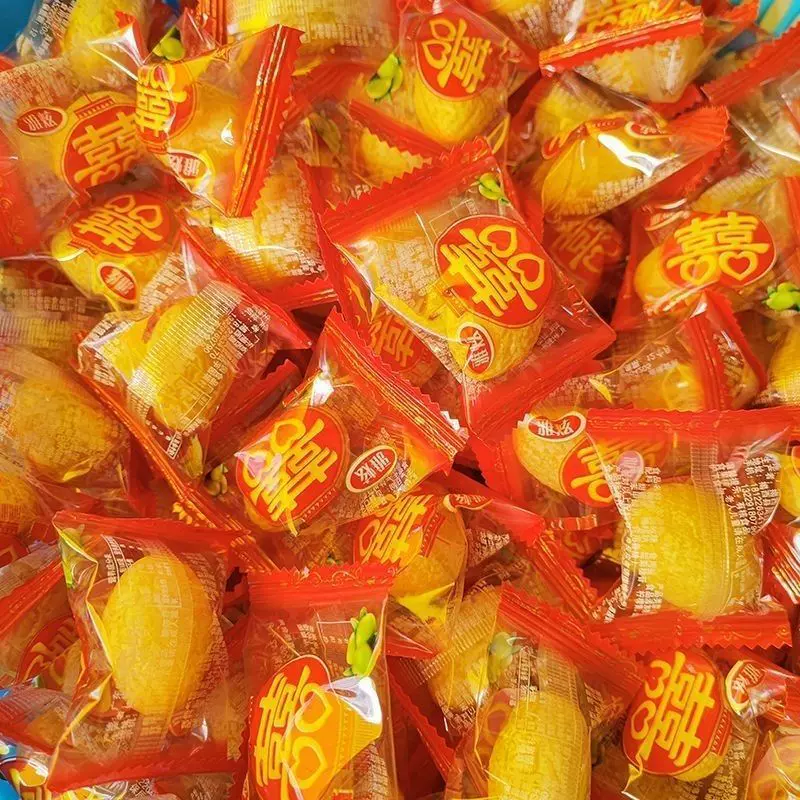 结婚双喜橄榄喜糖独立包装婚礼专用糖果休闲零食批发商用婚庆专用