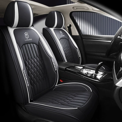 car cushion 3D | Universal seat cover - white-single-seat-full-leather