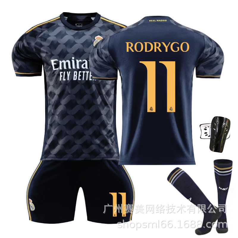 2324 Real Madrid fuera de zafiro azul Jersey N ° 10 Modrich 7 Winnie Croc 5 Bellingham fútbol uniforme traje